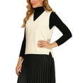 thumbnail image 4 of Allegra K Women's Pullover Knit Sweaters Solid Color V Neck Sleeveless Sweater Vests, 4 of 6