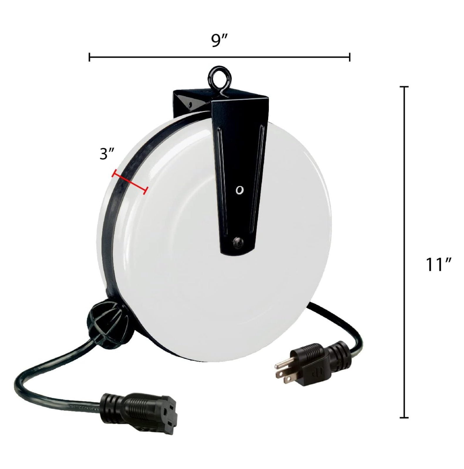 ProReel 5000A-30GFS Heavy-Duty Retractable Extension Cord Reel | 30' - 16/3 SJT Retracting Cord | Single Grounded Outlet