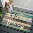 thumbnail image 3 of 2x3 Ft Entryway Area Rug, Coastal Starfish Kitchen Rug Runner Washable Floor Mat, Farmhouse Nautical Conch Seashell Wood Non Slip Indoor Door Mat Throw Carpet for Bathroom Living Room Bedroom, 3 of 8