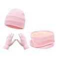 thumbnail image 1 of MIASHUI Women's Scarf, Hat, and Gloves Three-Piece Set Winter Outdoor Riding Skiing Cold Protection Solid Color Knit Hat Warm Set Pink, 1 of 9