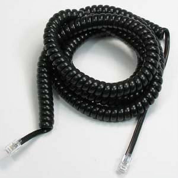 10 Pack Black Telephone Handset Coil Cords - 25ft 4P4C Receiver Cable Lot