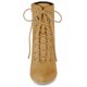 thumbnail image 3 of Botines Tacón De Aguja Punta Estrecha Cordón Arriba Cremallera Para Mujeres Allegra K Camello 36, 3 of 7
