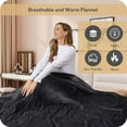 thumbnail image 5 of SUNNY HEAT Electric Heated Blanket Flannel 90" x 100" King Size-4 Heating Settings & 10 Hours Auto Off, Cozy Machine Washable-Dark Grey, 5 of 7