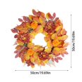 thumbnail image 3 of 20" Large Artificial Fall Wreath with Flowers for Front Door Decor | Faux Maple Leaves Fake Pinecone Sunflowers Pumpkins Wreath,for Porch Window Autumn Thanksgiving Day Harvest Festival Decor, 3 of 8