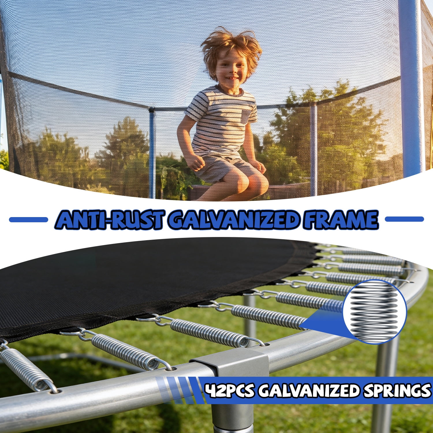 Alvantor Trampoline 8ft Trampolines for Kids with Enclosure Net Blue
