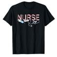 thumbnail image 1 of AALJY Mignon Rose Infirmière Imprimé Léopard Soins Femmes T-Shirt, 1 of 5