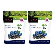 Nutraj Dried Whole American Blueberries | No Added Preservatives | 400gm, (200gx2) | Rich In Calcium And Vitamin K | Vegan, Non-gmo | Ideal For Snacking | Berries | Pack Of 2 | 14.1 Ounce