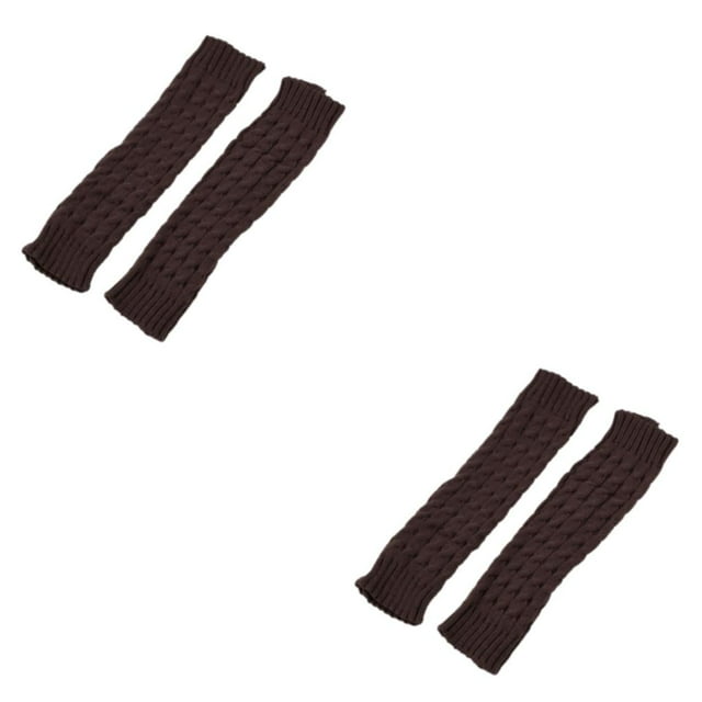 Baohd Exquisite Craft Leg Warmers Designed To Beautify Curves For Skirts And Combination Long Socks Fiber Knee Socks coffee 42cm 2Set