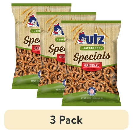 (3 pack) Utz Sourdough Specials Original Pretzels, 16 oz Bag