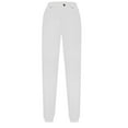 thumbnail image 4 of Women's Sweatpants Solid Color Button Zipper Elastic Waistband Cinch Bottom Casual Sports Pants With Side Pockets (L, White), 4 of 4