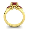 thumbnail image 4 of 2.50 Carat Round Cut Garnet Gemstone Latest 3-Stone Engagement Ring for her 18K Yellow Gold Size 3 by Diamond-Capitals, 4 of 8