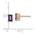 thumbnail image 4 of Auriga Fine Jewelry 14K Yellow Gold Emerald-cut Amethyst Stud Earrings for Women (L- 0.28 inch, W- 0.16 inch), 4 of 6