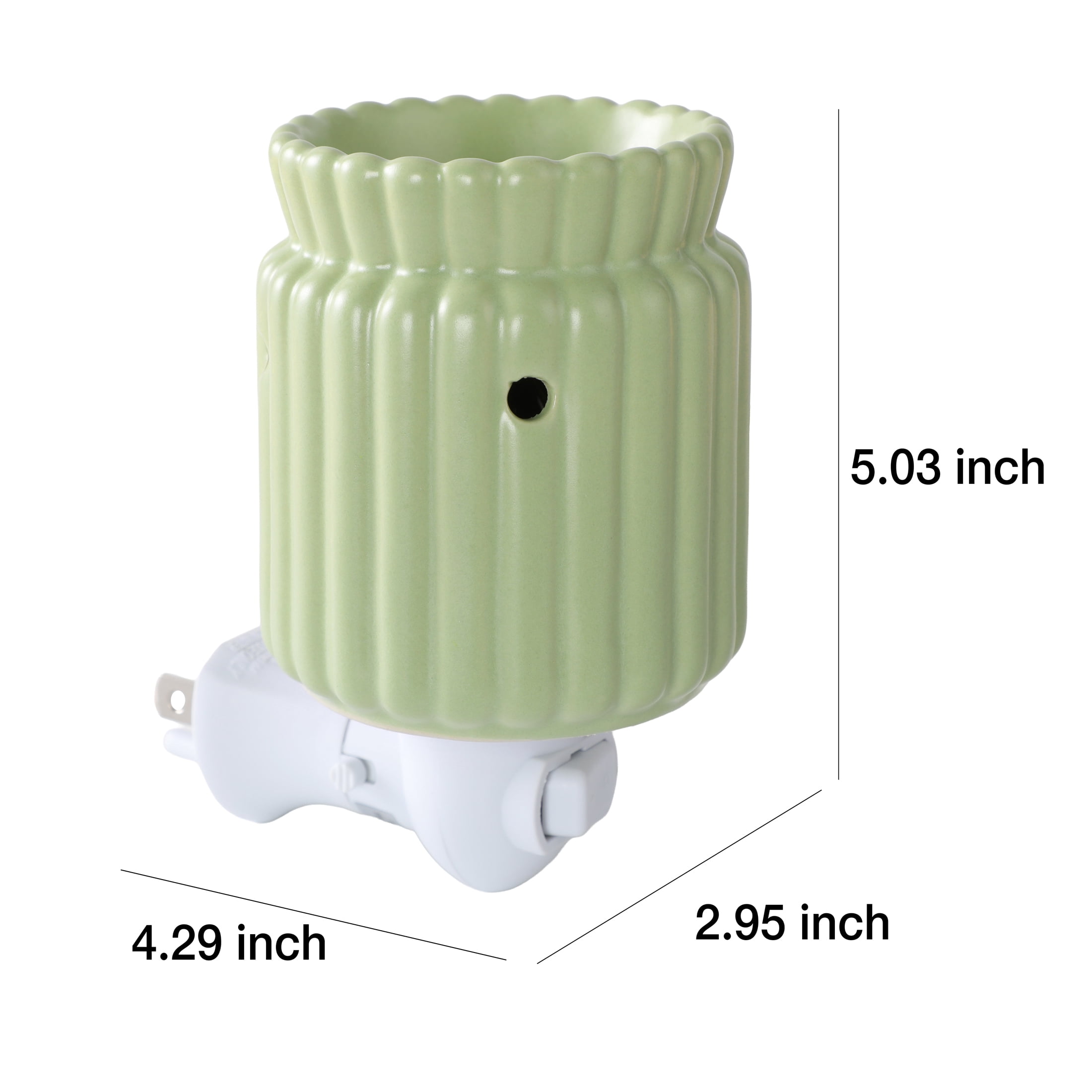 Mainstays Ribbed Ceramic Wax Melt Plug-in Warmer, Olive Grove