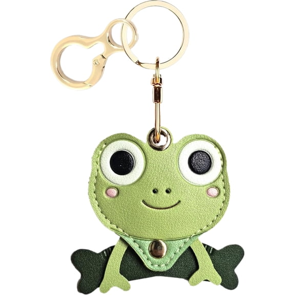 Leather Keychain holder Protective Case Compatible with Apple AirTag | Cute Drop-proof Cover with Keyring,Anti-Scratch Finder GPS Tracker Case for Wallet Keys,bag,Backpack,pets,luggage,Cartoon