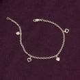thumbnail image 3 of LeCalla 925 Sterling Silver Anklet With Heart Charms Light-Weight Jewelry for Women and Teen 9" Inch, 3 of 5
