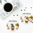 thumbnail image 4 of Disketp Hello Autumn Funny Coasters,4 Pcs Leather Coasters with Holder, Perfect Housewarming Hostess Gifts,Protect Furniture from Water Marks Scratch and Damage-Round Shape, 4 of 6