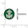 thumbnail image 2 of White Sterling Silver Earring Emerald Women'S Greek Alpha Sigma Tau 12 mm, 2 of 2