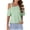 Green off shoulder tops for women a1, variant on Women Off Shoulder Tops Cold Shoulder Blouses Casual Solid Basic Tee Shirts Summer Vacation Beach Wear Fashion Clothes, Khaki M