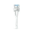 thumbnail image 4 of ANGARA Natural Aquamarine and Diamond Twisted Vine Engagement Ring in 14K White Gold for Women (Size-6mm) | March Birthstone, Birthday, Anniversary, Jewelry Gift for Women | Natural Aquamarine Ring, 4 of 10