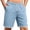 Blue, variant on hoksml Men's Waffle Knit Drawstring Casual Shorts, Contrast Cuff Breathable Athletic Shorts for Sports Daily Wear