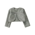 thumbnail image 3 of TSSOE Kids Girls Faux Fur Dress Coat Flower Girl Bolero Shrug Sweater Jacket Princess Cape Winter Party Outerwear Gray 2-3, 3 of 5