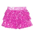 thumbnail image 3 of Zaldita Kids Girls Sparkly Shiny Metallic Dance Skirt for Ballet Hip Hop Latin Jazz Belly Dancing Cheerleading Costume A Hot Pink 10, 3 of 4