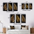thumbnail image 4 of Designart "Golden Fern Against Black Background I" Floral Ferns Framed Wall Art Set Of 3 - Gold Modern Frame Gallery Wall Set For Home Decor, 4 of 6