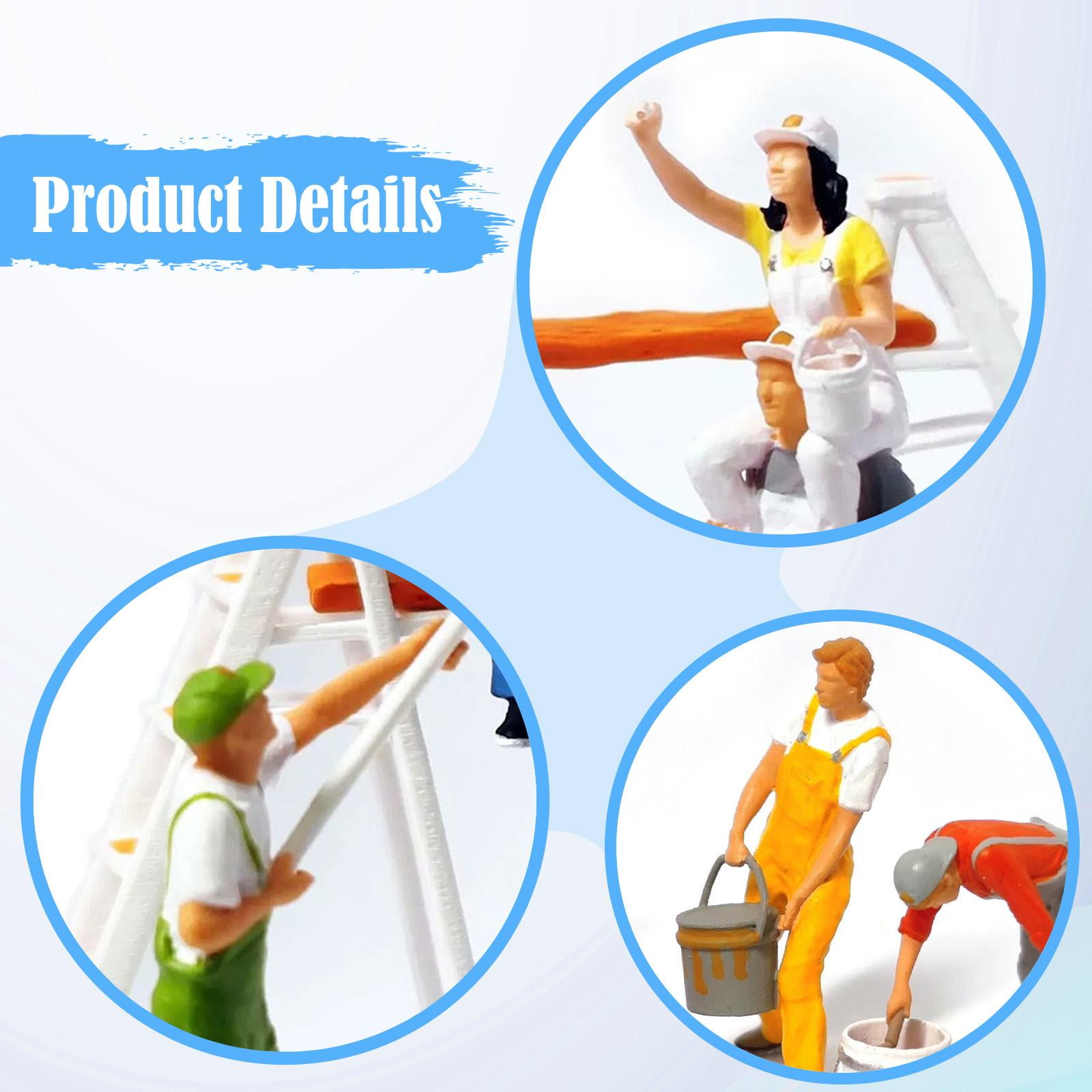 LeeQinersw Miniature Figures Model Characters Miniature Workers Painters Hand-Painted Resin 1 87