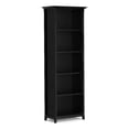 thumbnail image 1 of Pemberly Row Solid Wood 72 inch x 26 inch Transitional 5 Shelf Bookcase in Black, 1 of 8