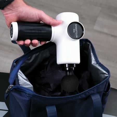Spa Sciences SMARTGUN Elite Deep Tissue Percussion Massage Gun with Interchangeable Heads, White