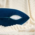thumbnail image 3 of Unique Bargains Velvet Soft Square Pillow Covers Pack of 2 Dark Blue 18" x 18", 3 of 6