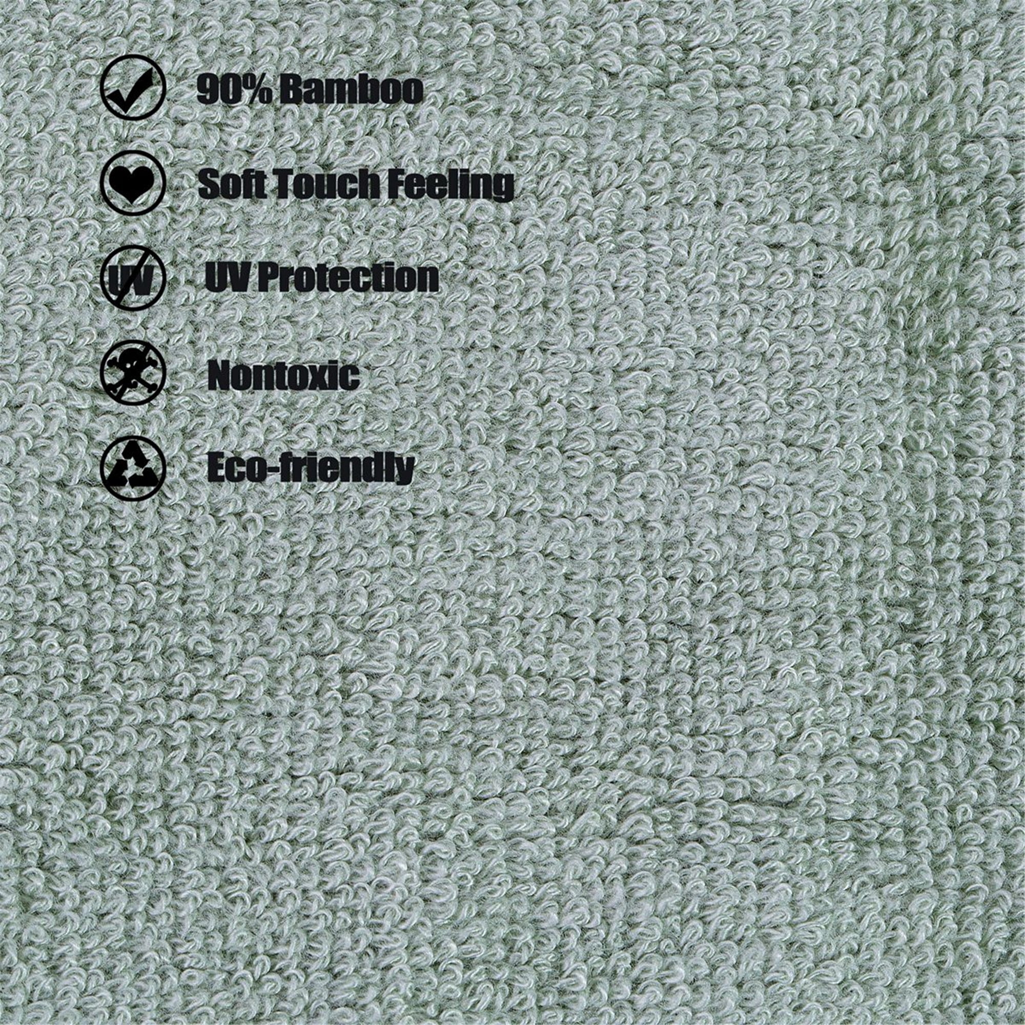 JML Bath Towel Sets, 2 Piece Bamboo Towels, Natural Ultra Soft Touch and Absorbent, No Shedding, Antibacterial & Odor Resistant Towel 27 x 55 inches (Green)