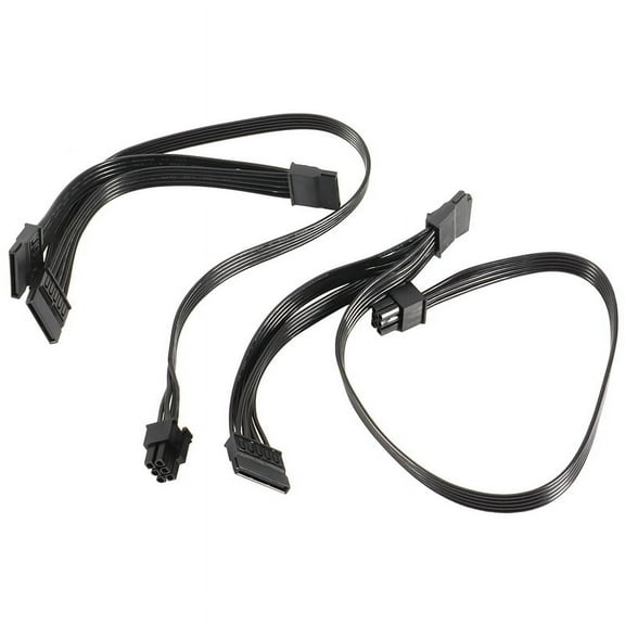 2 * 6 PIN to 3x Sata Driver Power Cable-black