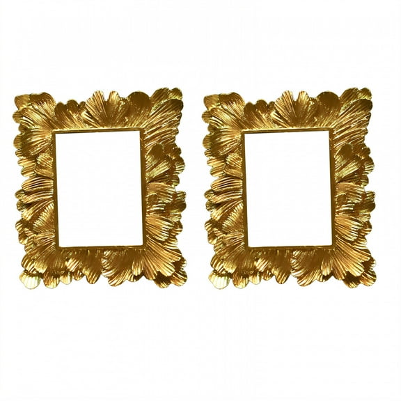 DESIGNICE 2Pcs Vintage Picture Frames,Creative Match Photo Frames,Classic Element Gold Picture Frames,3.94"X3.94",Gold