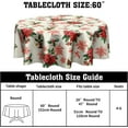 thumbnail image 2 of Christmas Red Flowers and Red Leaf Tablecloth Holly Red Flower Round Tablecloth 60 Inch for Farmhouse Kitchen Decor Polyester Fabric Winter/Xmas Table Cover for Party Outdoor Camping Holiday, 2 of 6