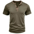 thumbnail image 2 of Men's Slim Fit Short Sleeve Vintage Henley Shirts Casual Basic Tops Summer Button Sports T-Shirts, 2 of 10