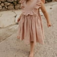 thumbnail image 2 of MesaSe Bébé Fille Robe Coton Lin Volant Sans Manches Casual Party Princesse Robes Enfant Été Robe Soleil, 2 of 10