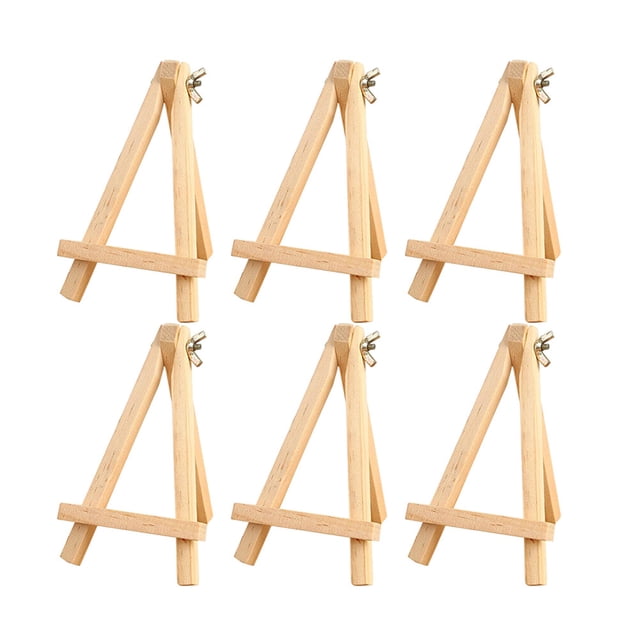 EeaseMX Caballete pequeño de madera para mesa, calendario, expositor, marco triangular de madera para fotos, pintura, para niños (9 x 15 cm)