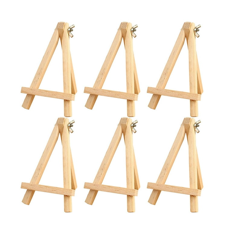 6pcs Small Wooden Easel Tabletop Desk Calendar Display Stand Wood Artist  Triangle Frame Easel Photo Frame Bracket Photo Painting Triangle Easel for  Kids Children (9 x 15cm) - Walmart.com