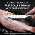 thumbnail image 3 of 2-in-1 Stainless Steel Fish Scaler + Ginger Grater, Multifunction Fish Scale Scraper Remover with Sawtooth Descaler and Hanging Handle, No Mess Tool for Kitchen, Market, Restaurant, Anglers (2PCS), 3 of 8