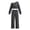 P109 Dark Gray, variant on Tfken Outfit Sets For Girls One Shoulder Long Sleeve Tops With Pants Set Lightweight Fall Winter Children Trendy Clothes Size 9-10 Years Black