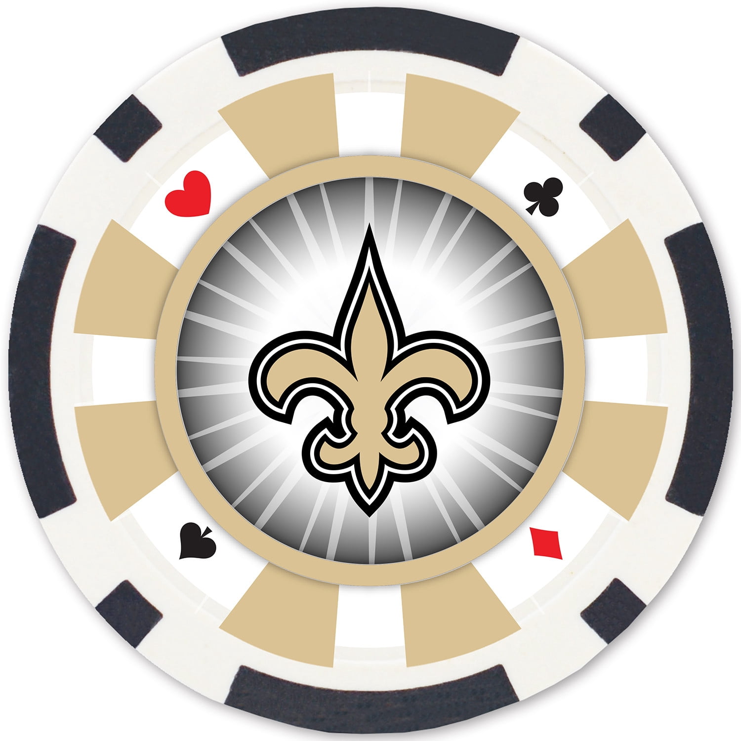 MasterPieces Casino Style 100 Piece Poker Chip Set - NFL New Orleans Saints