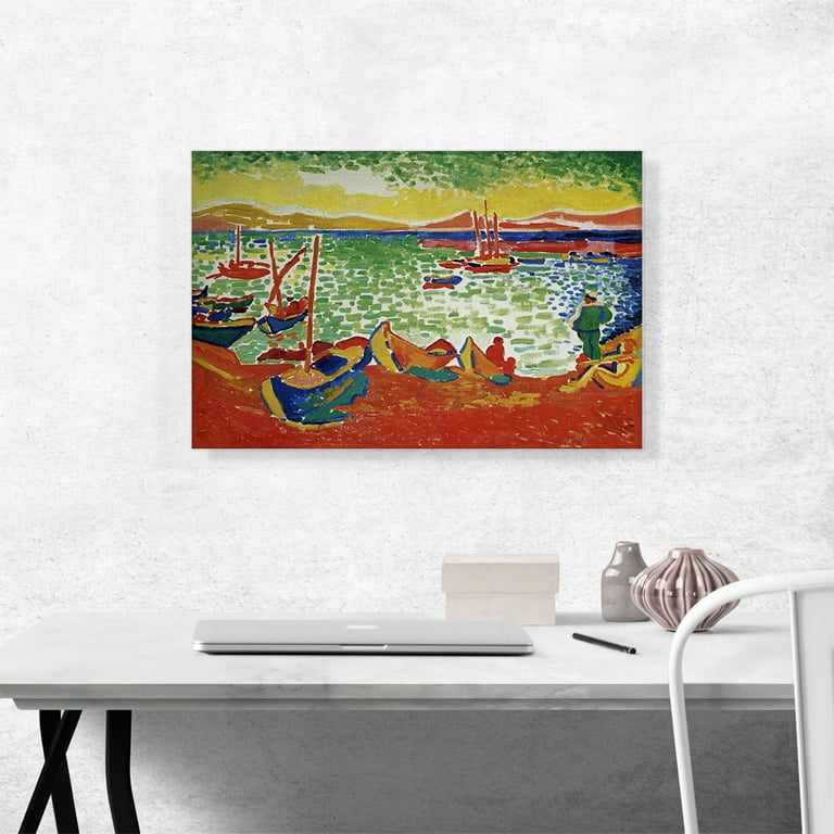 ARTCANVAS Boats At The Port Of Collioure Canvas Art Print by Andre
