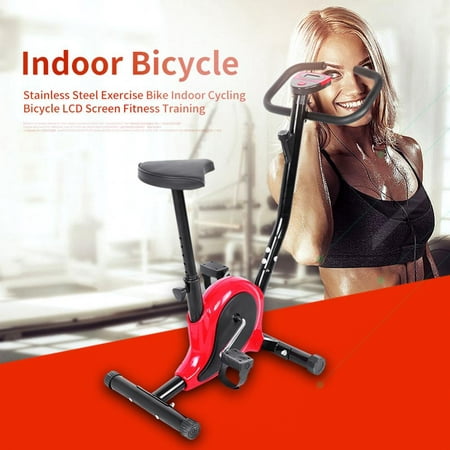 Yosoo Stainless Steel Exercise Bike Indoor Cycling Bicycle LCD Screen Fitness Training , Indoor Cycling Bike, Body Training