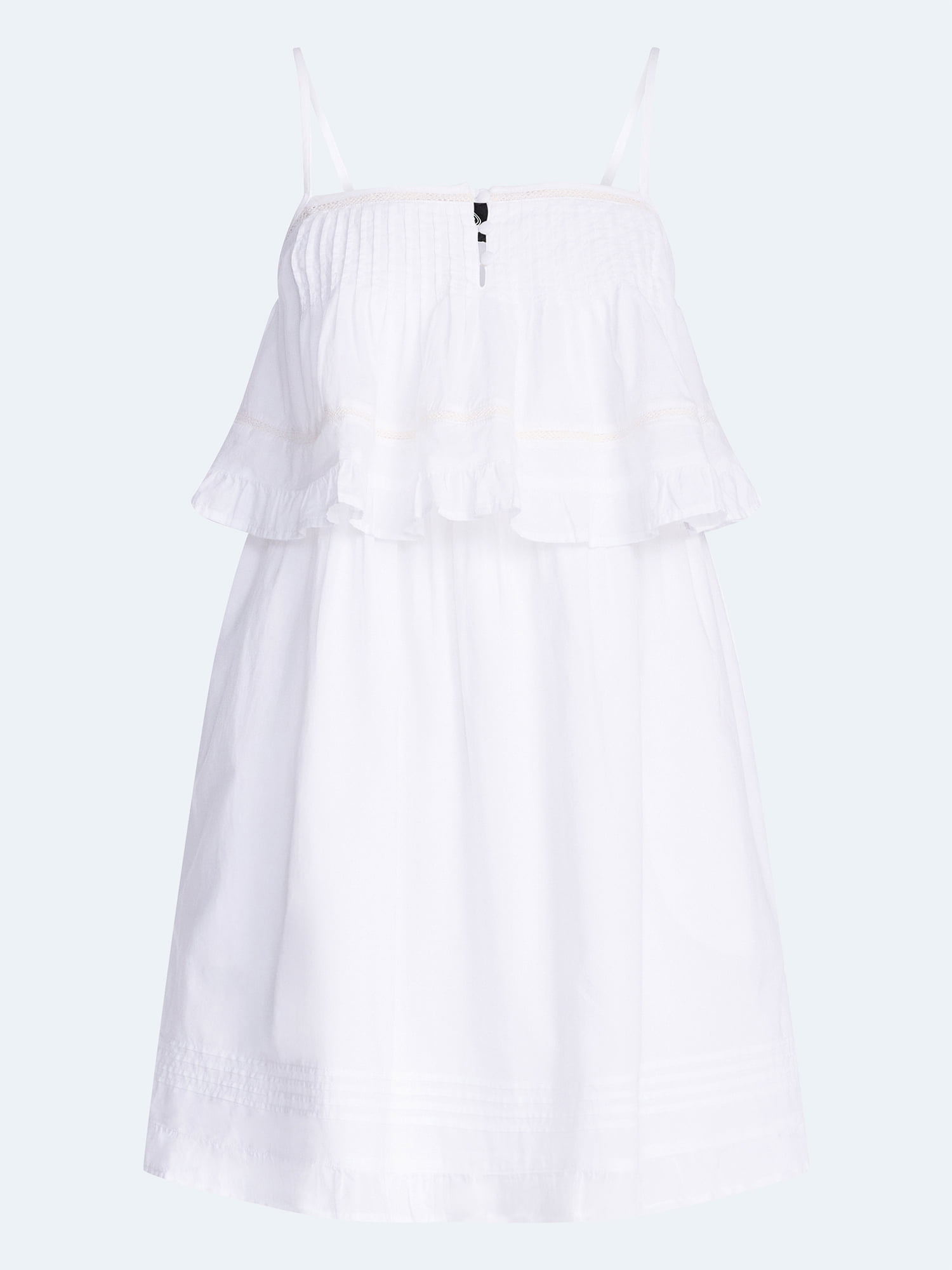 Scoop Women’s Flowy Cotton Mini Dress with Lace Trim, Sizes XS-XXL