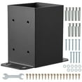 thumbnail image 5 of VEVOR 4x4 Post Base 2 Pcs, Inner Size 3.6"x3.6" Post Base Brackets, Heavy Duty Powder-Coated Post Anchor Matte Black Wood Post Brackets for Pavilion Deck Railing Support Deck Base Plate, 5 of 9
