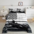 thumbnail image 2 of American Flag Bedding Queen, Camo Aircraft Comforter Set Vintage Retro Stars And Stripes Bedding Sets, Airplane Army Force Theme Duvet Set With 2 Pillow Cases, Retro Light Grey, 2 of 6