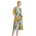 thumbnail image 5 of Lilgiuy Summer Maternity Dress for Women Pregnant Dress for Vocation Beach Floral V-neck Short Sleeve High Waist Swing Maxi Dress, 5 of 5