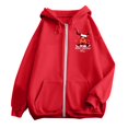 thumbnail image 4 of NinXxx Ladies' Christmas Zipper Long Sleeve Pocket Drawstring Hooded Sweatshirt Red L, 4 of 8