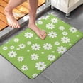 thumbnail image 4 of Green Daisy Flower White Blooms Pattern Bathroom Rugs Mat,Non Slip Microfiber Bathroom Rug,Rubber Backing,Soft Bathroom Mats for Bathroom Floor,Tub and Shower,20x32in(50x80cm), 4 of 5